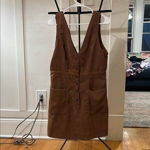 SHEIN Brown Ribbed Sleeveless Sheath Mini Dress